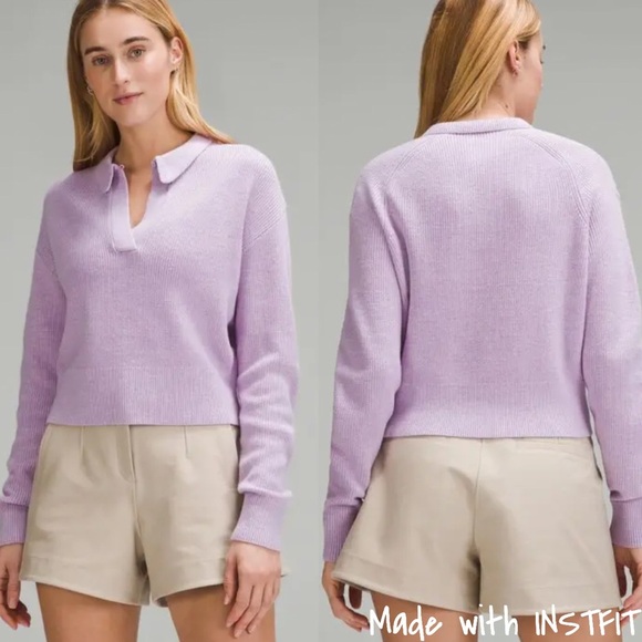 Lululemon Collared Merino Wool Blend Knit Sweater Small - Picture 1 of 5